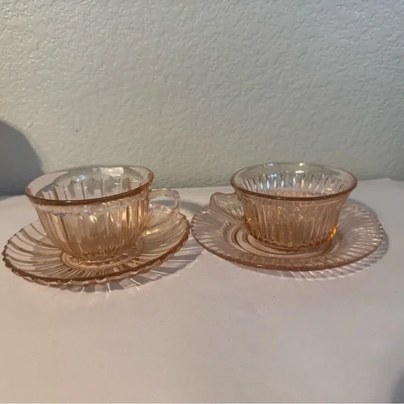 Queen Mary Depression
Glass Teacup and Saucer Set - Picture 2 of 9